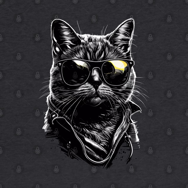 Cool Black Cat with Shades by NVDesigns